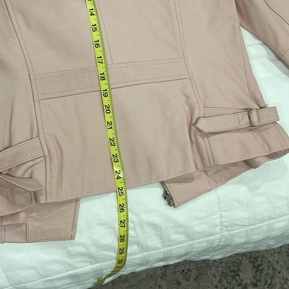 *Price Firm* Brand New Neiman Marcus Exclusive Pink Leather Moto Jacket Sz L - Picture 16 of 16